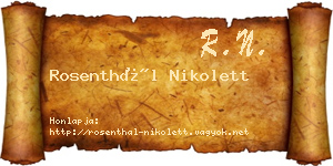 Rosenthál Nikolett névjegykártya